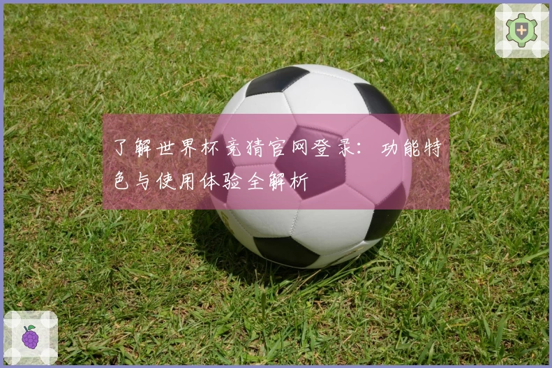 了解世界杯竞猜官网登录：功能特色与使用体验全解析